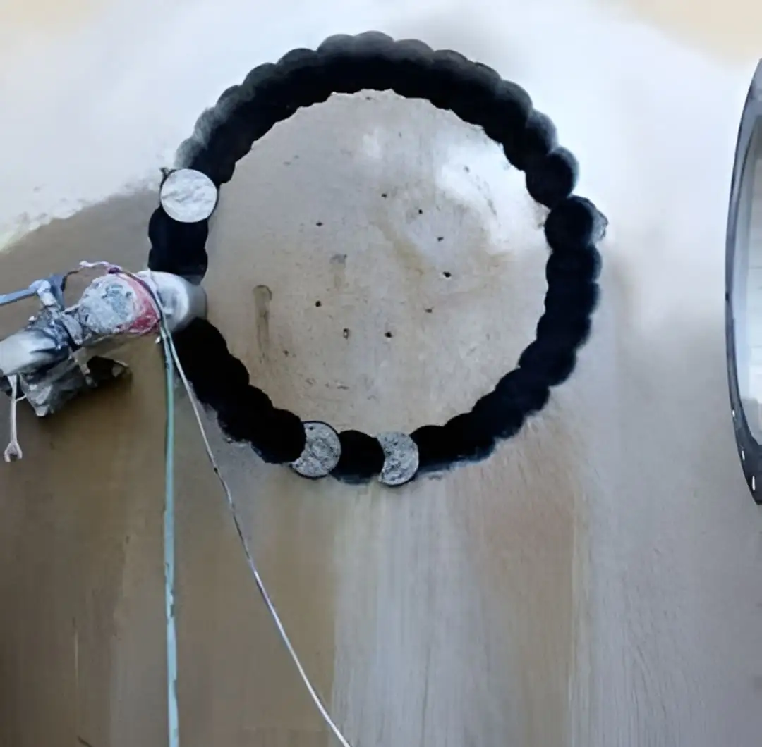 فتحة كور دائرية داخل حائط خرساني - فتحات التهوية