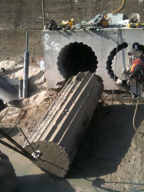 تخريم بقطر كبير داخل الخرسانة - تزريع أشاير للتوسعات