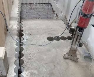 تجهيز خط ثقوب لفتحة مستطيلة - تزريع السلالم والبلاطات